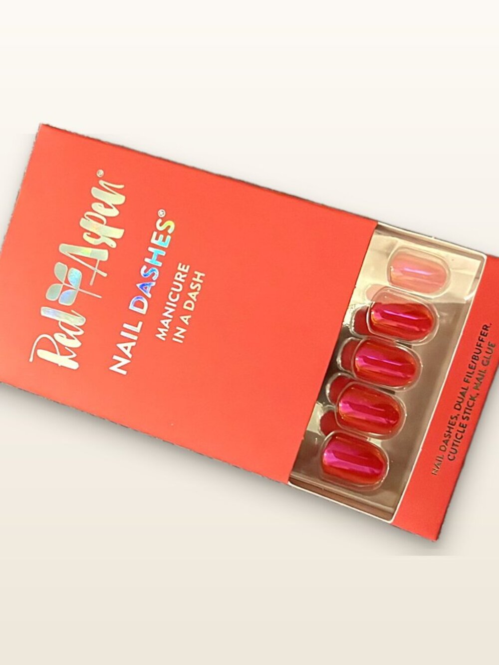 Red Aspen Press-On Nails | Red Pink Chrome | Short | Brand New in Box